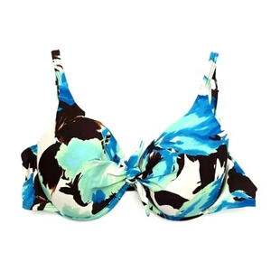 St‎ John's Bay Blue Green Bikini Top Padded Adjustable Strap Beach Swimwear 14